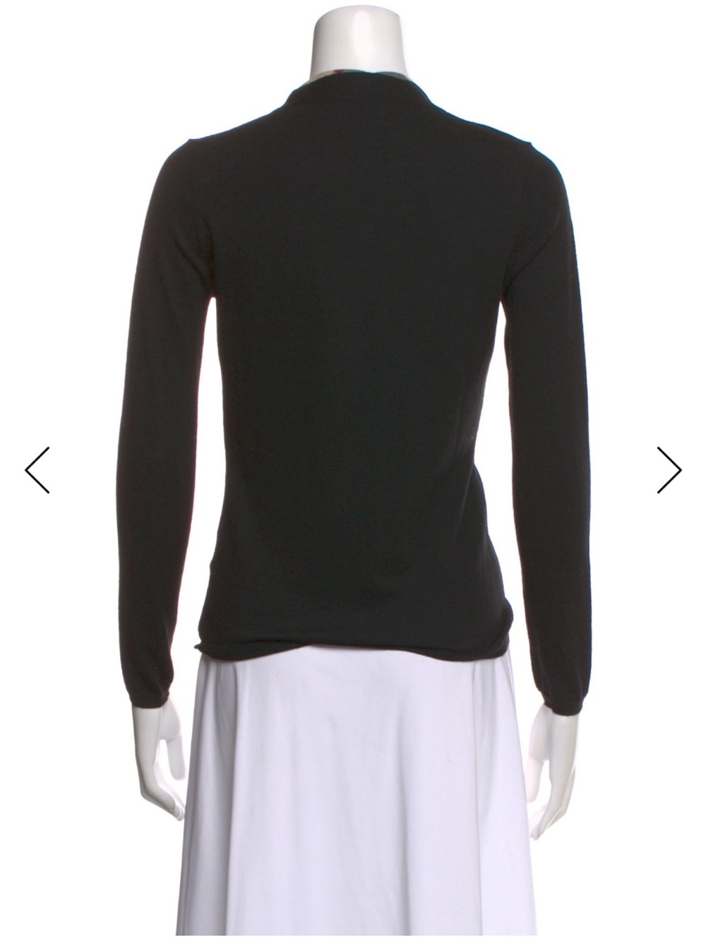 Burberry Black Button-Front Cardigan with Signature Trim - Picture 3 of 9